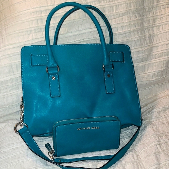 Michael Kors☆ Teal Hamilton Bag & wallet - Picture 8 of 14